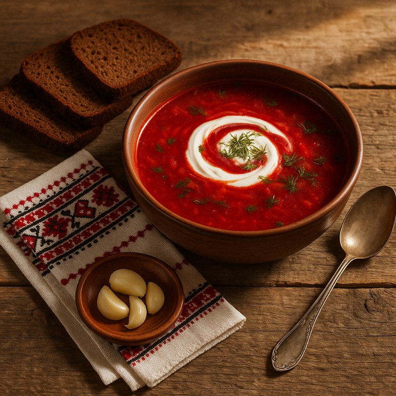 Traditional Traditional Ukrainian Borscht Recipe: 1,200 Years of Comfort in a Bowl ingredients laid out for preparation